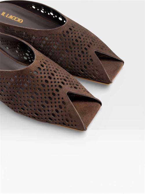 Scarpe da donna sabot neri traforati. IL LACCIO | 317CAMOSCIOT.MORO